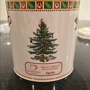 Spode White Holiday Sentiment Mug